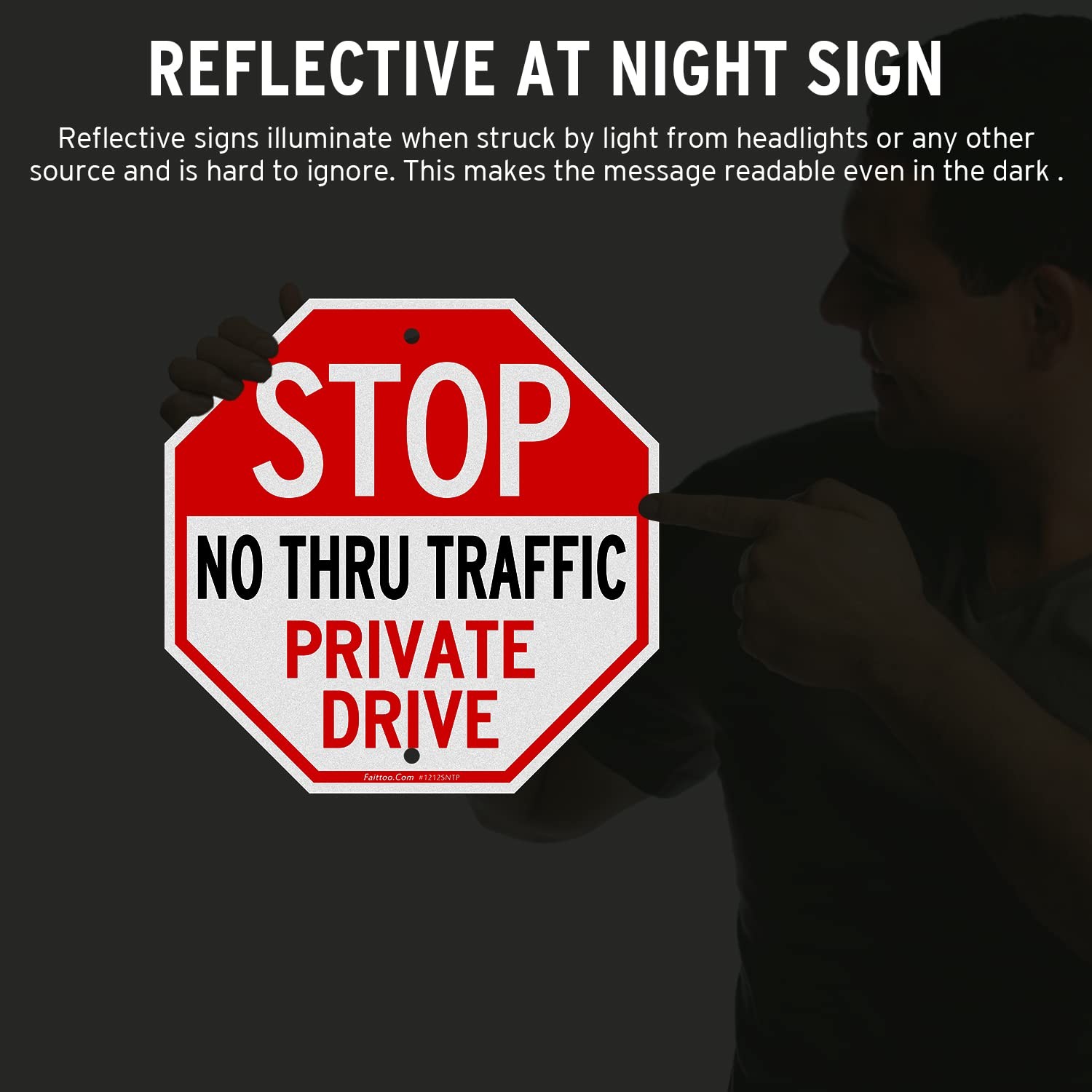 12×12 Inch Reflective Private Drive Sign Aluminum Weatherproof No Parking