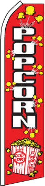 POPCORN FEATHER FLUTTER FLAG Food Concession Swooper Advertising Sign Bow Banner