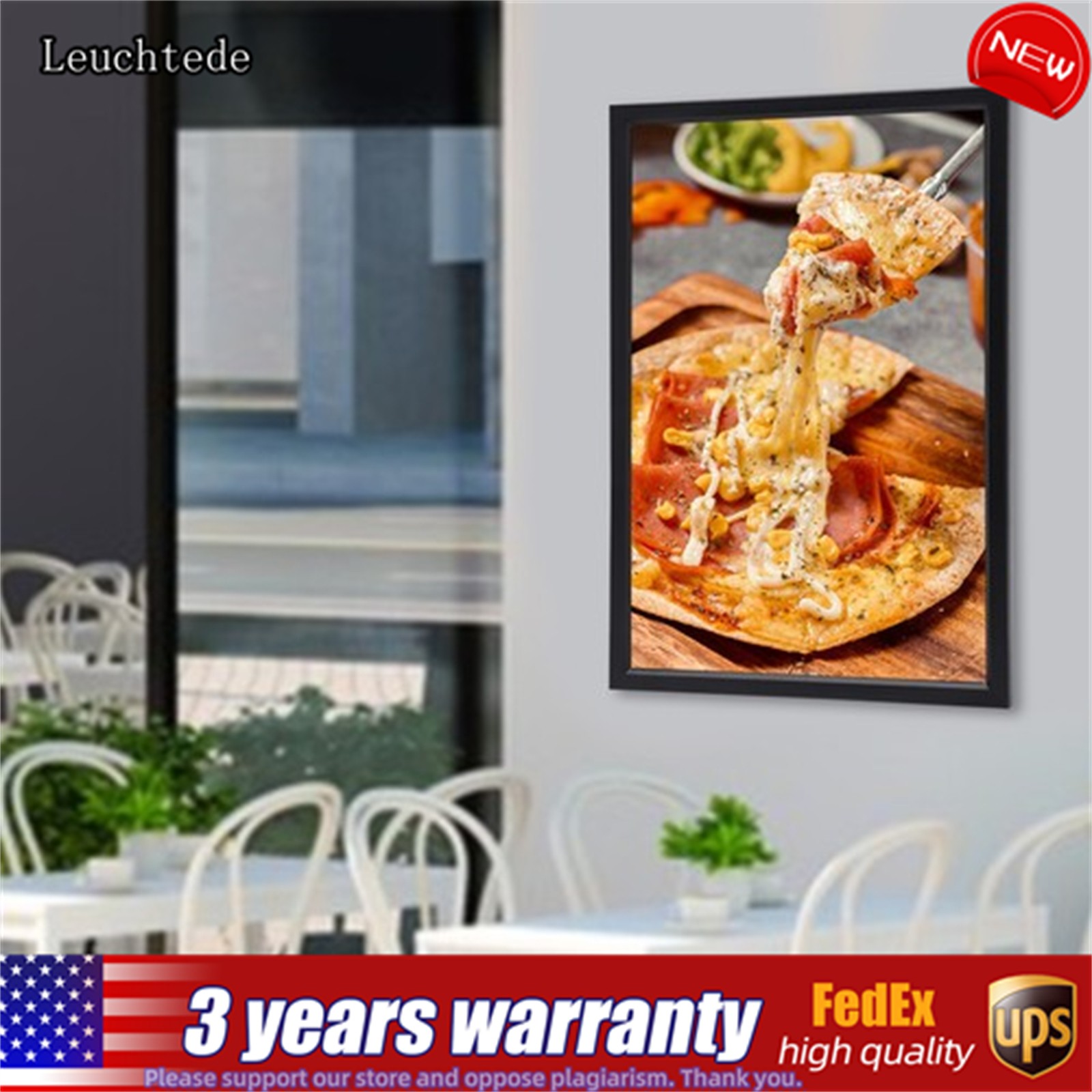 LED Light Box Restaurant Supermarket Movie Poster Display Frame Menu Sign Board