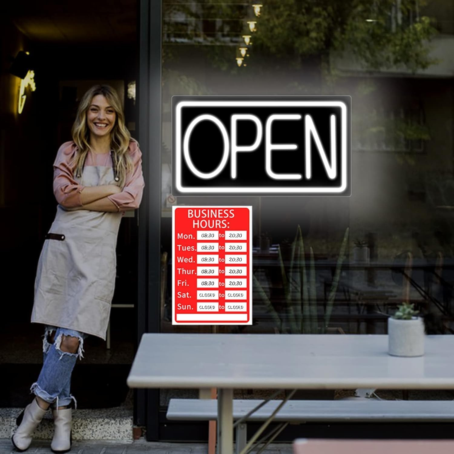 Ultra Bright LED Neon Open Sign for Storefronts – 32 Inch with ON/OFF Switch