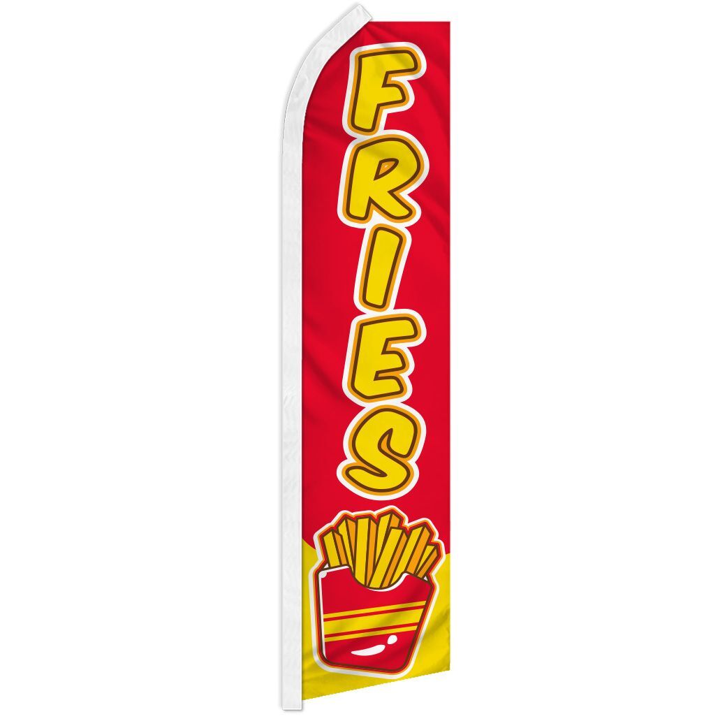 « FRIES » advertising super flag swooper banner business sign food French Fry