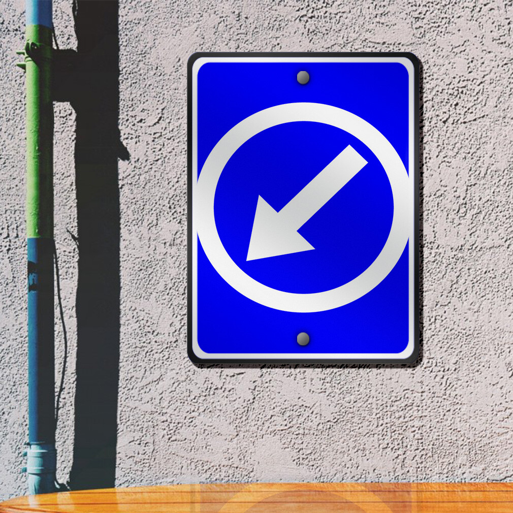 Aluminum Vertical Metal Sign Directional A-Frame Left A Weatherproof Street