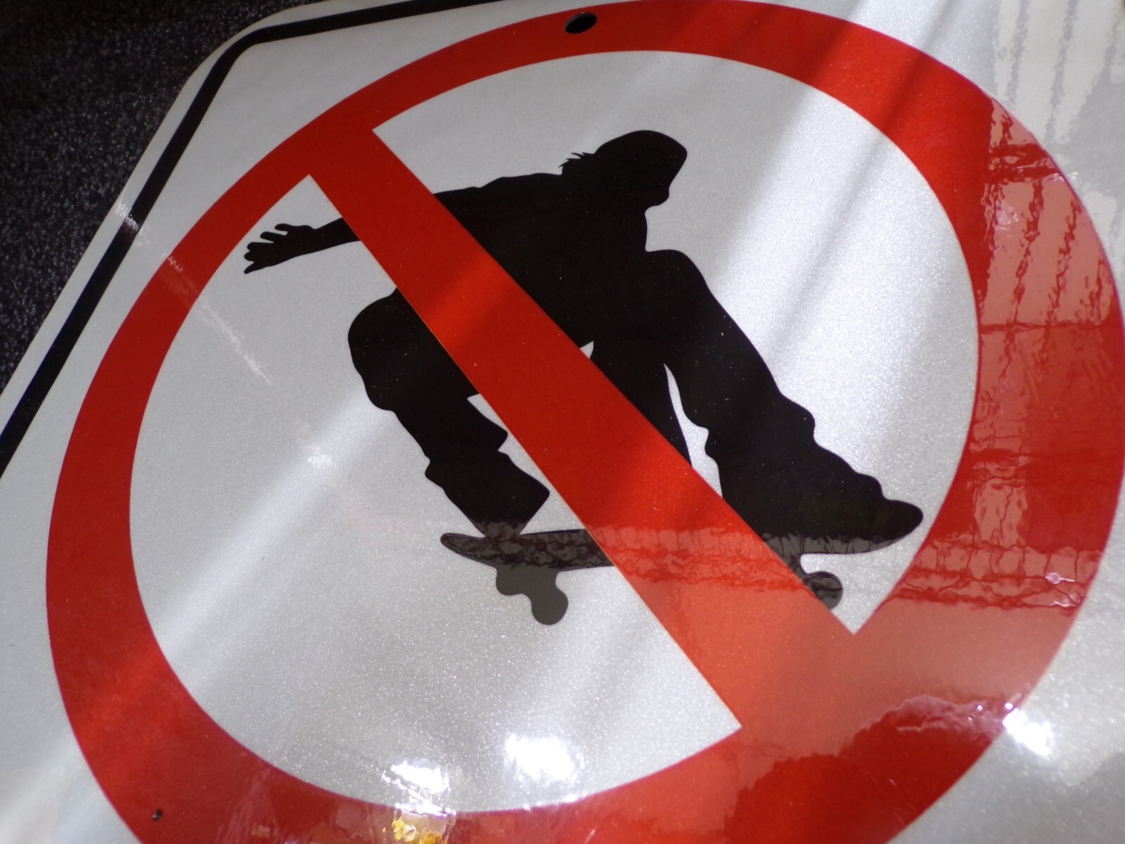 LYLE T1-1239-EG_12x18 Rflctv No Skateboards Sign,18x12in,Alum 448Y36 (G)