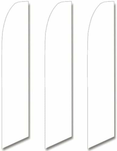 3 (three) Pack Tall Swooper Flags Bright Snow White Solid Plain Color