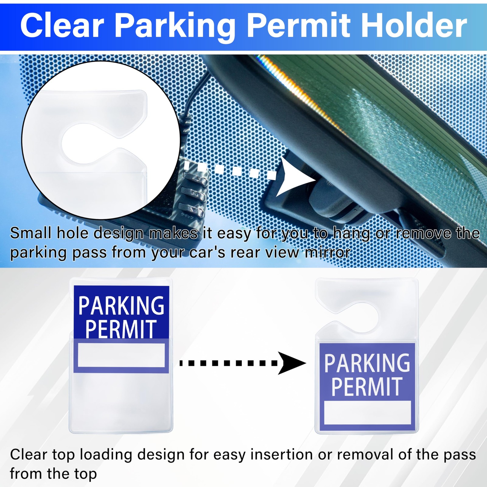 ecocstm 10 PCS Clear Parking Permit Holder, Rear View Mirror Hanger, Car…