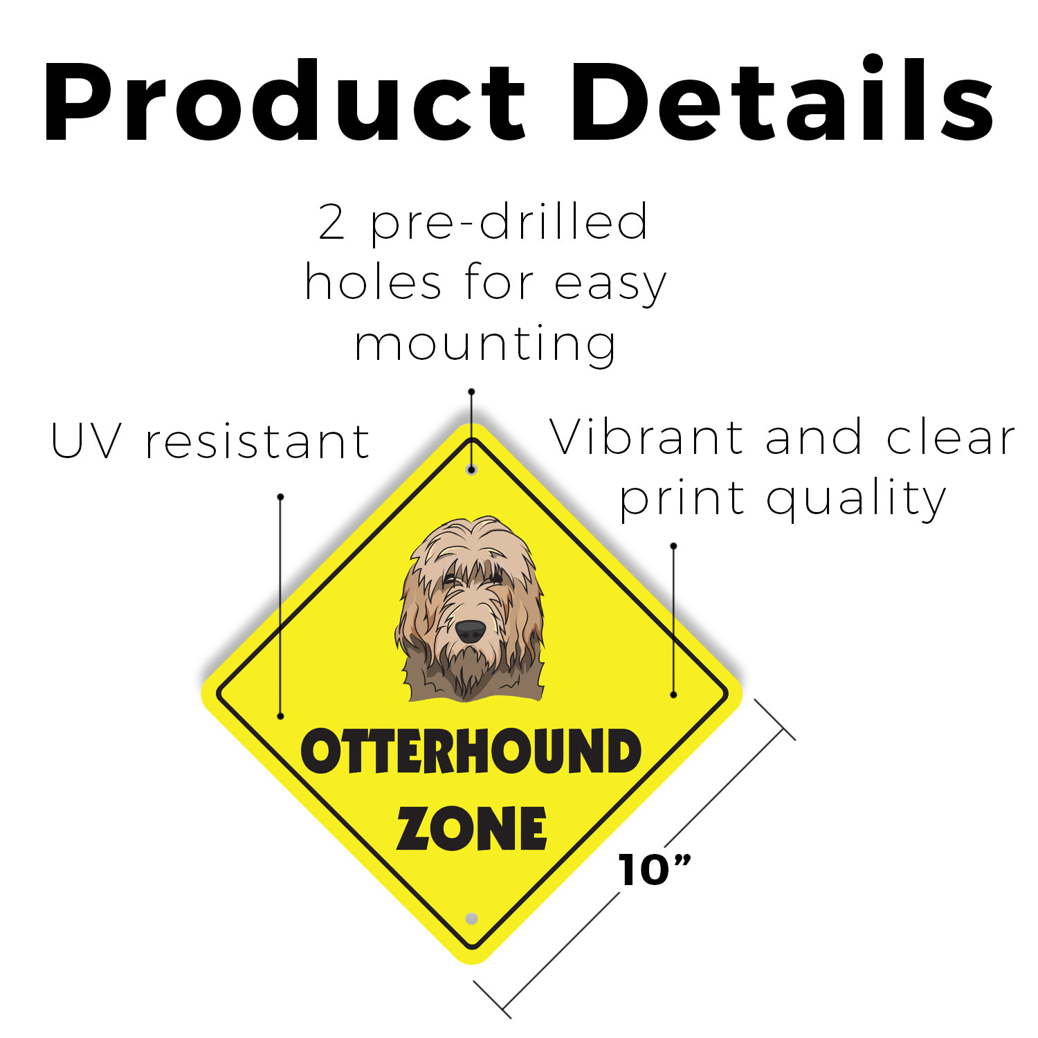 Otterhound Plastic Street Sign Crossing Xing Gift Novelty Funny
