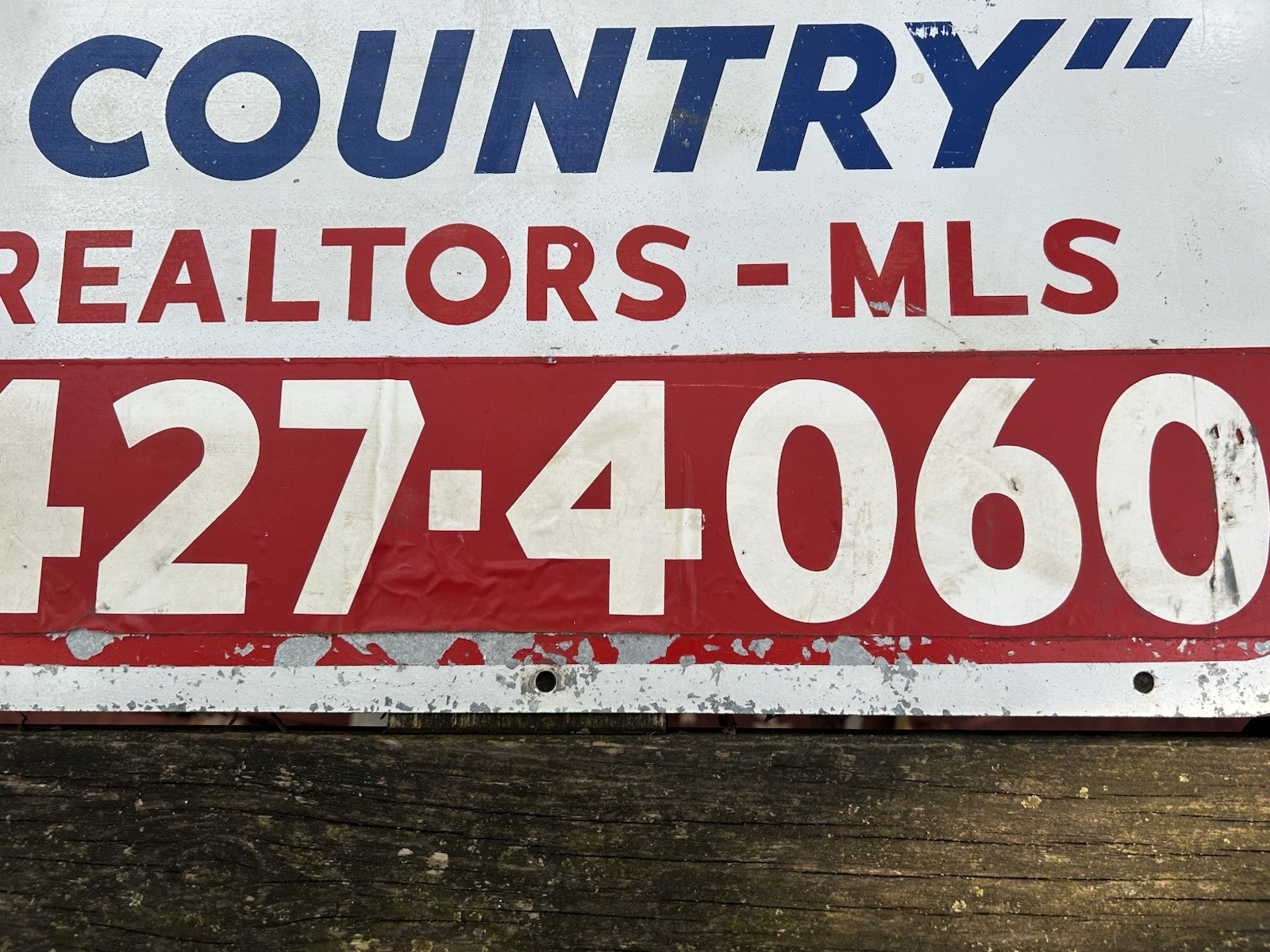 Original “This Is Lowry Country” – 2 Sided Real Estate Sign w Horses.