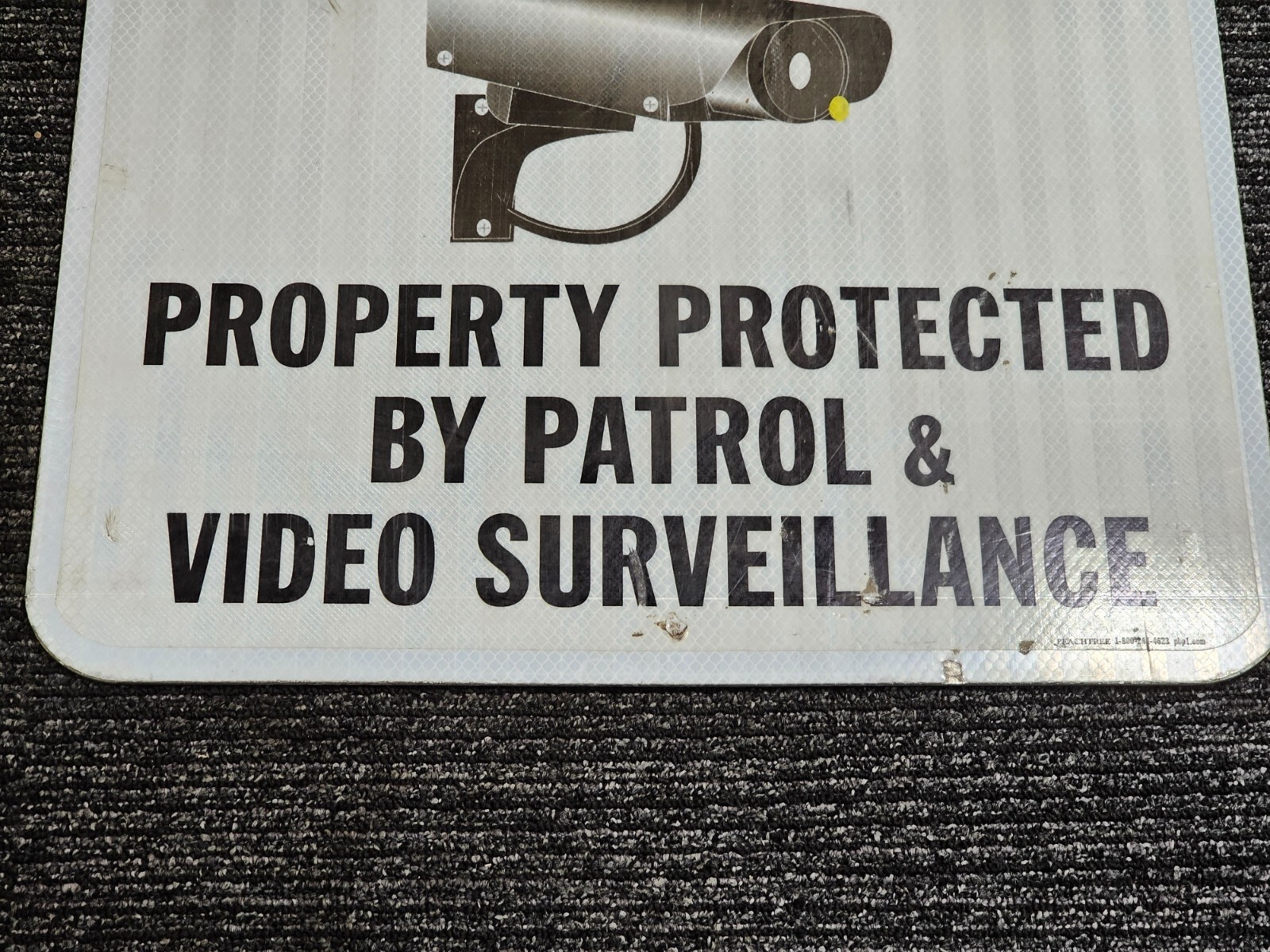(QTY 2) Peachtree 18&Prime; X 18&Prime; Protected By Video Surveillance Sign, Non-Reflective