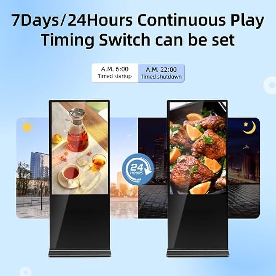 Indoor Floor Standing Digital Signage 1080P LCD Screen Advertising Display Kiosk