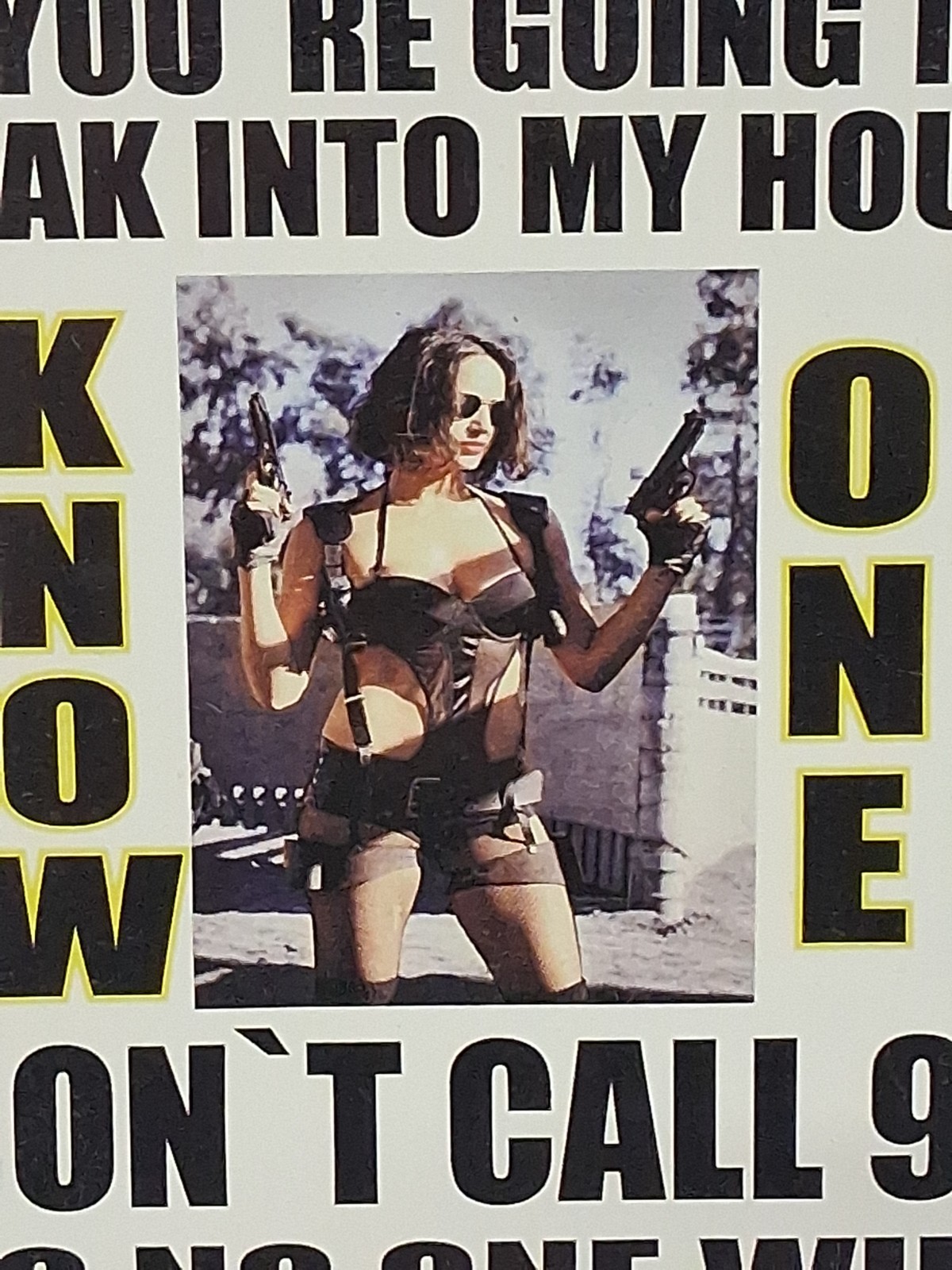 Retro Warning Sign I Dont Call 911 Decor Plastic Signage