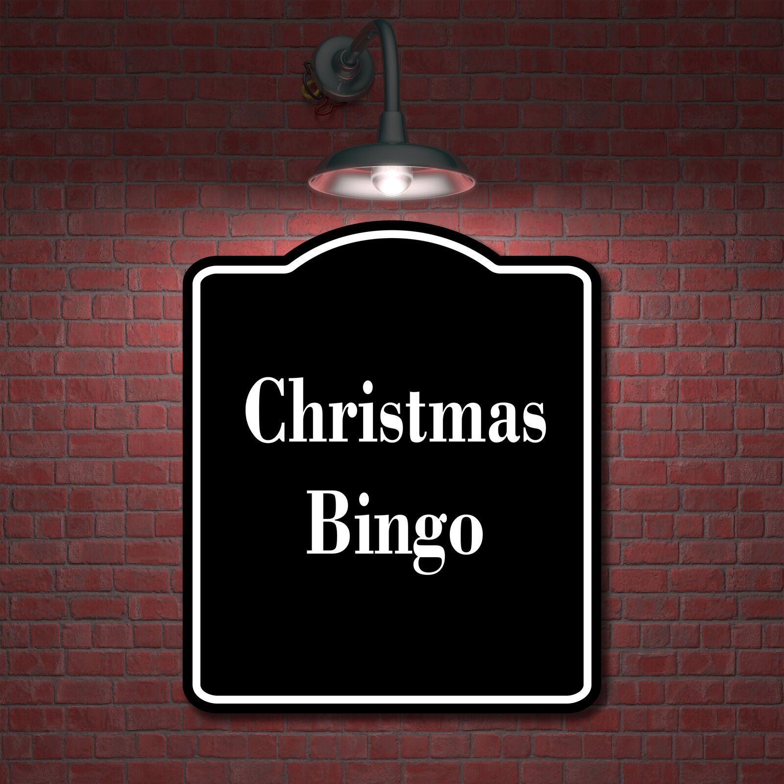 Christmas Bingo BLACK Aluminum Composite Sign