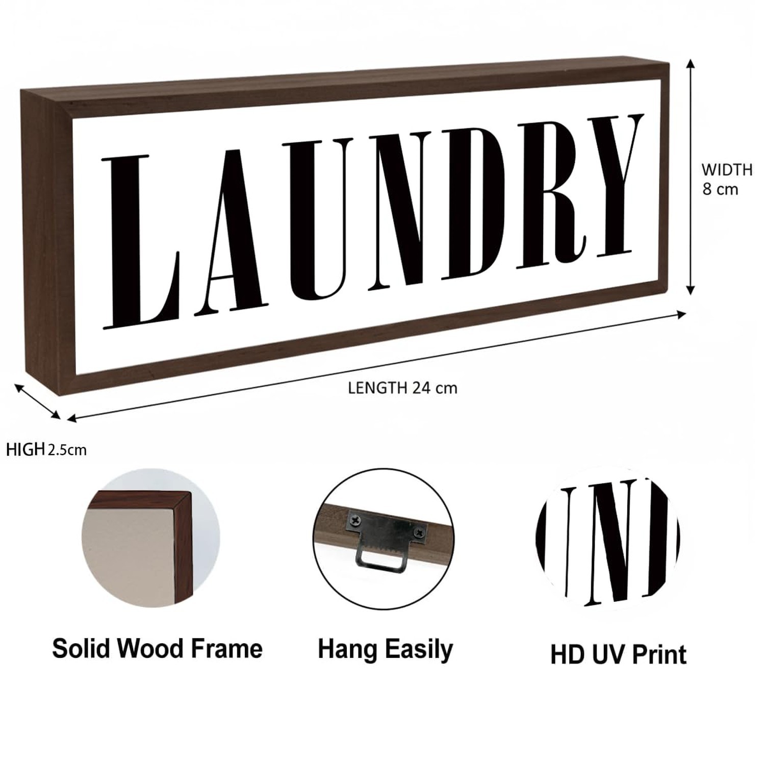 Laundry Sign, Decorative Framed Wooden Box Sign, Laundry Room Decor for Wall …