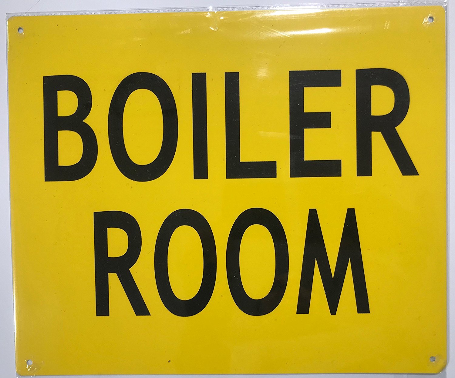 BOILER ROOM SIGN – Yellow (Aluminium Reflective Signs, RED 10×12)-REF24-1027