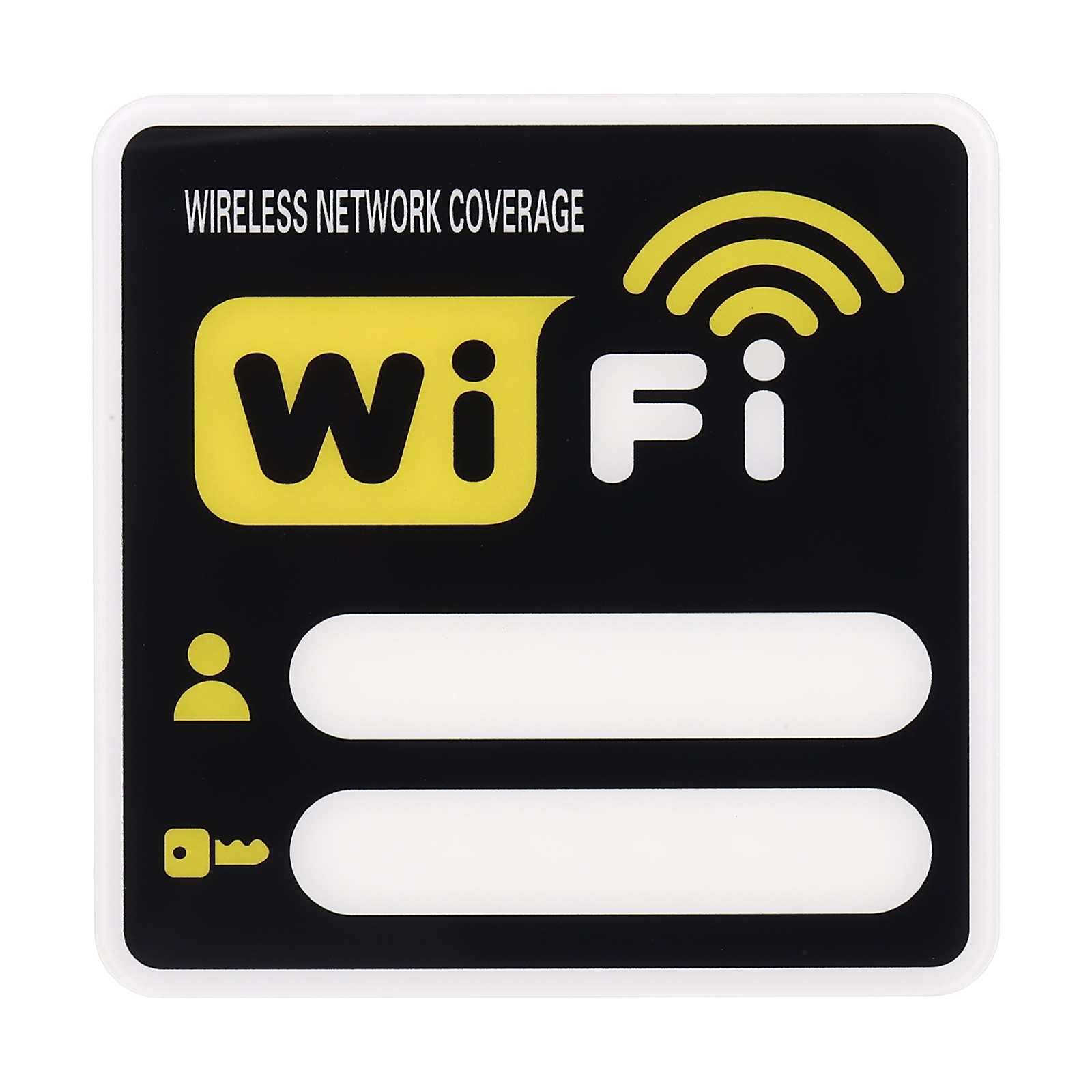 6&Prime; x 6&Prime; Wifi Password Sign, 1 Pcs Acrylic WiFi Sign Self Adhesive, Yellow