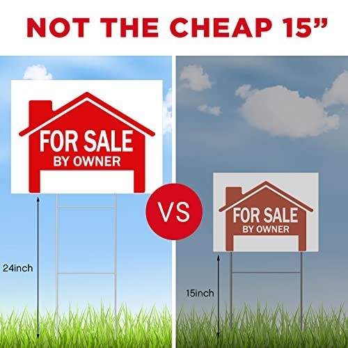 7 Pcs Double-Sided Open House Signs 24×18&Prime; with Directional Arrows & Metal Stake