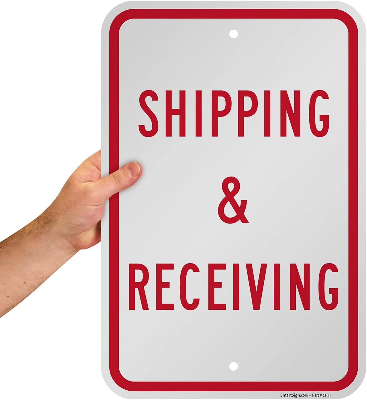 18 X 12 Inch “Shipping and Receiving” Metal Sign, Screen Printed, 63 Mil Laminat