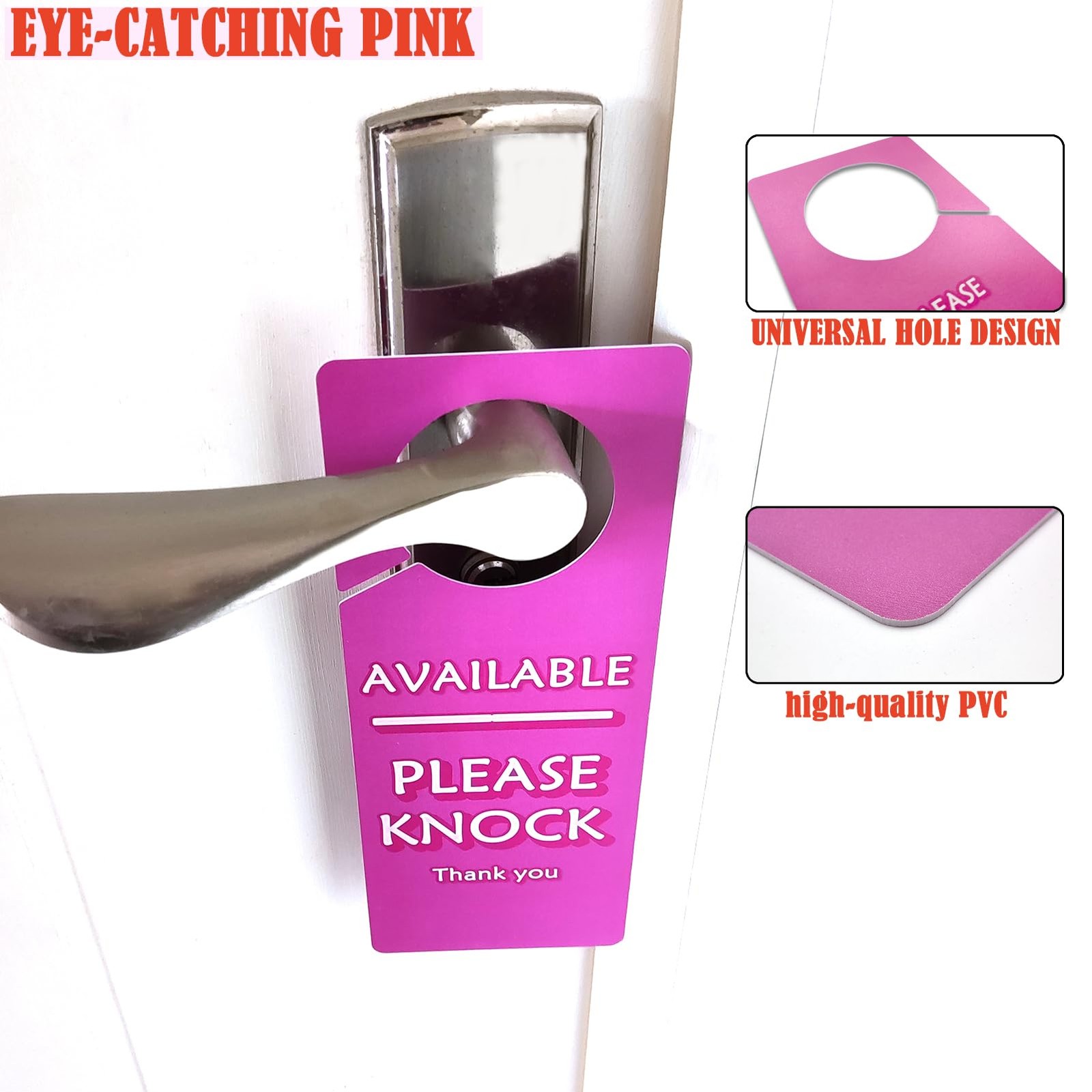 Do Not Disturb Door Hanger Sign,Pink Color-2 Pack Business Office Door Sign, …