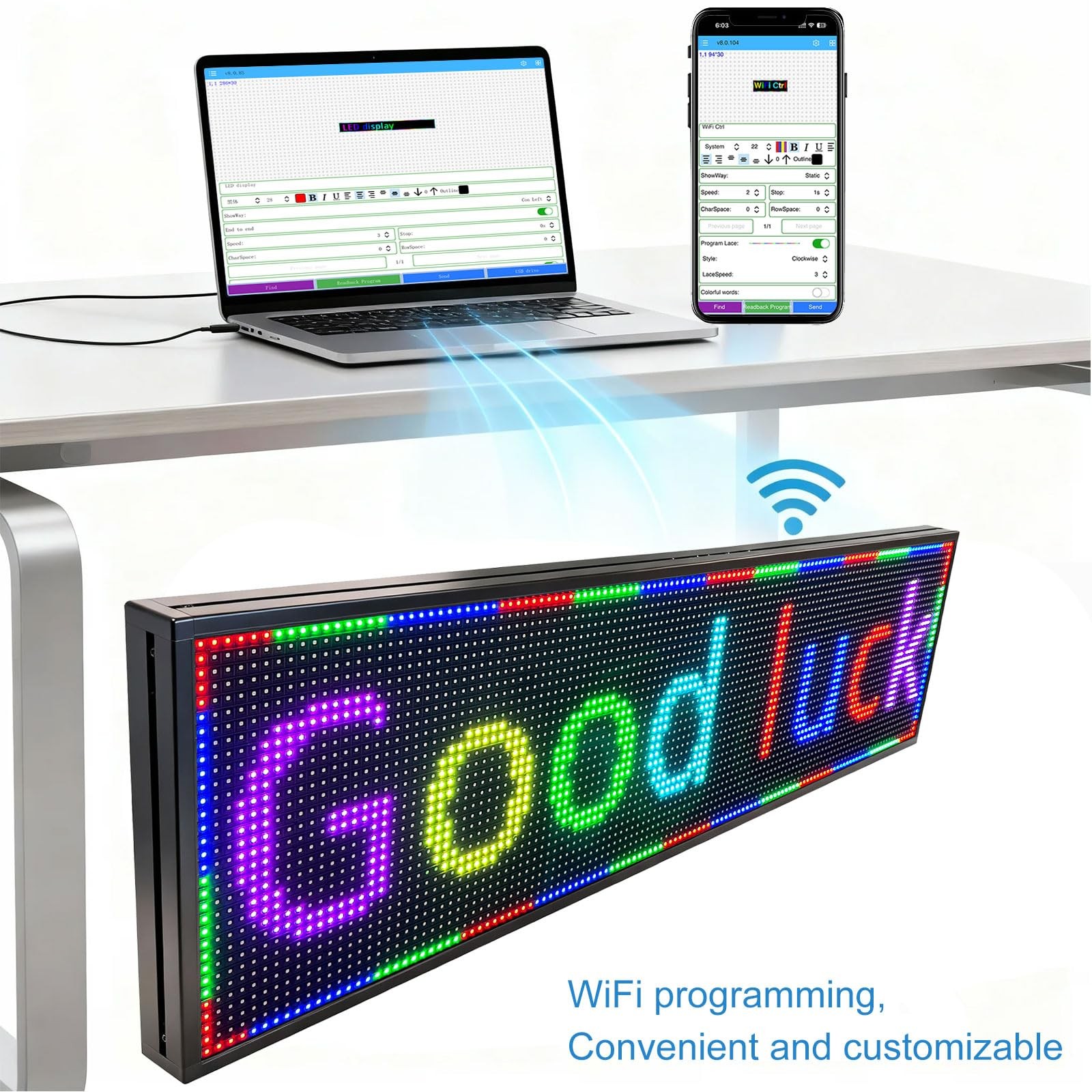 ZONTRONCM P10(52&Prime; * 14&Prime;) Scrolling Programmable Led Sign Custom Outdoor Digital