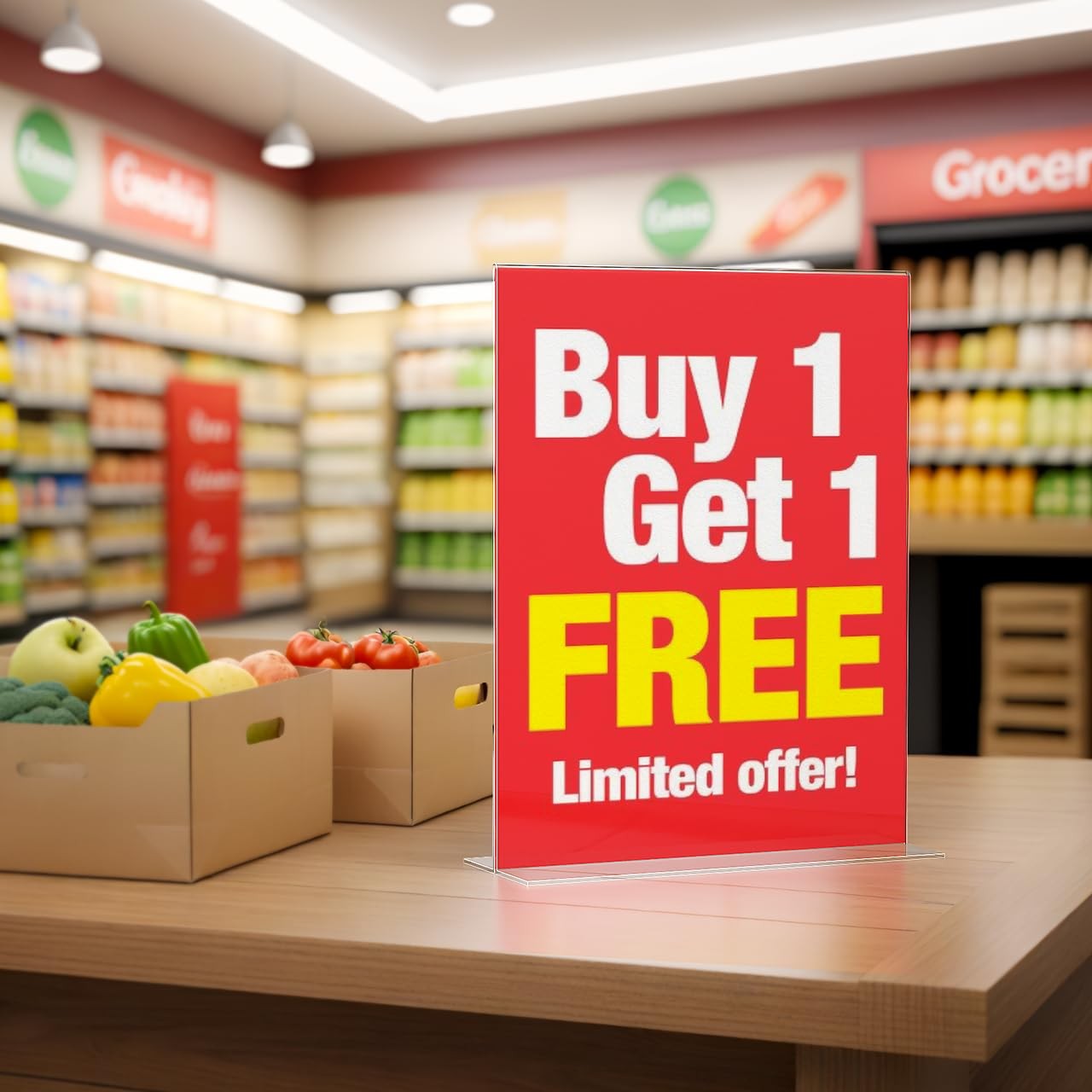 Marketing Holders Sign Holder for 8.5&Prime; x 11&Prime; Signs 8.5&Prime;w x 11&Prime;h, Clear
