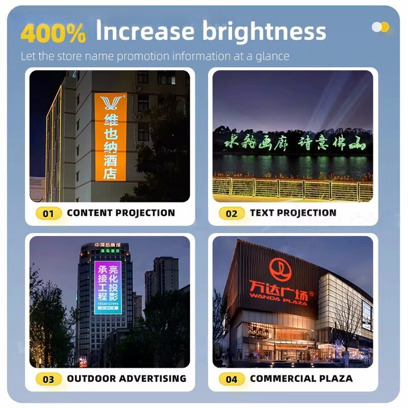 400W Gobo Projector Waterproof Super Bright logo Outdoor Building Image Display