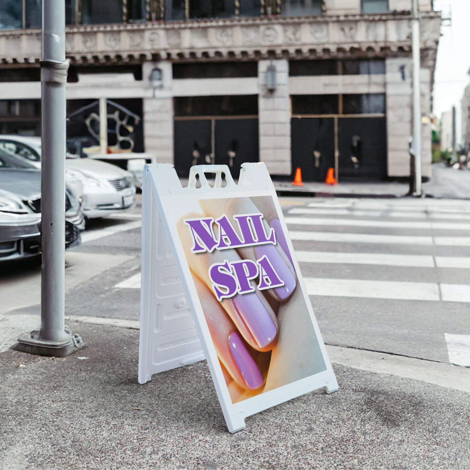 A-frame Sidewalk Nail Spa 24&Prime; x 36&Prime; Double Sided A-Frame Sidewalk Sign