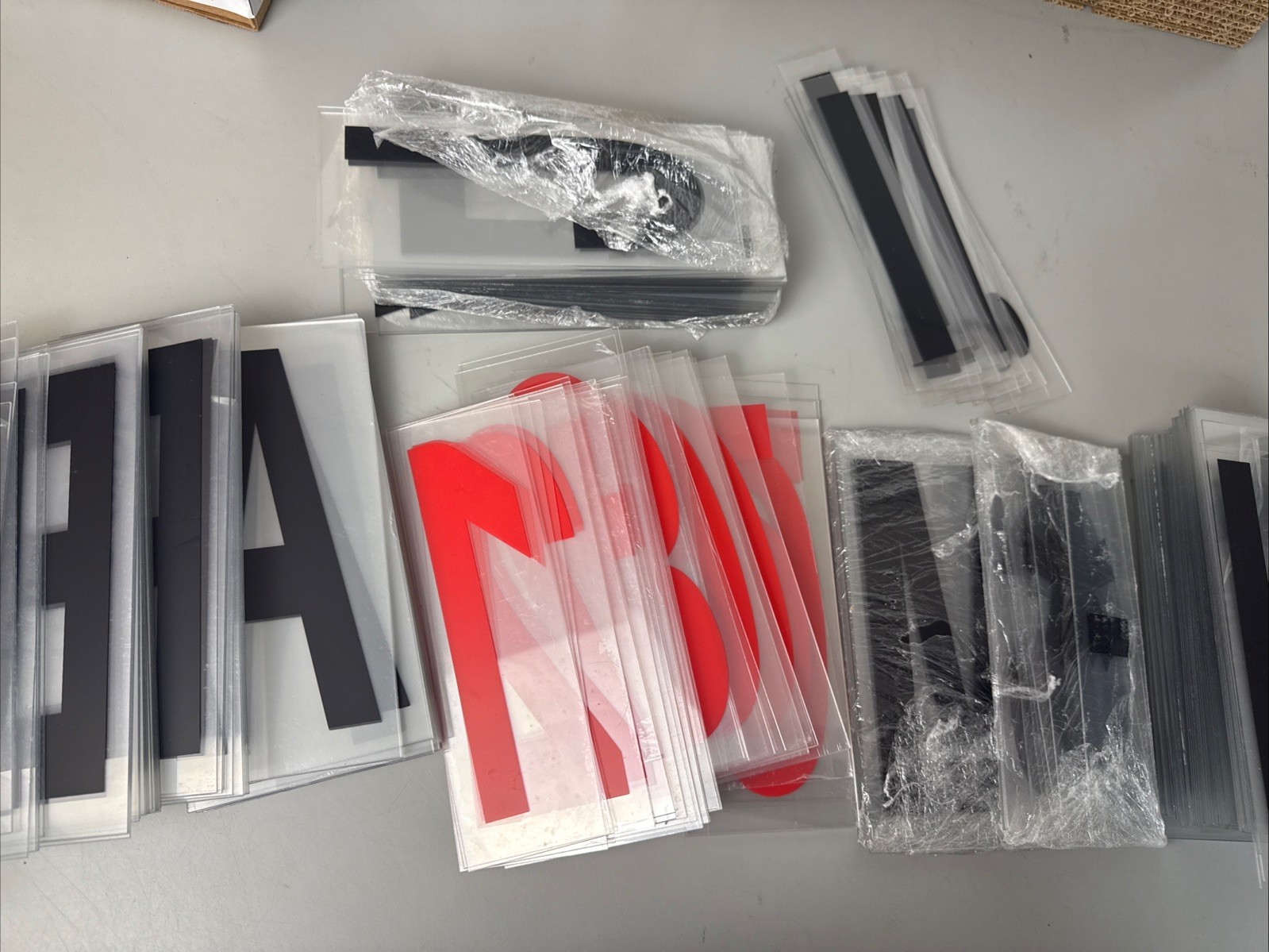 Bulk Lot 300+ Vinyl Letters & Numbers – Black/Red Business Sign Mixed Sizes