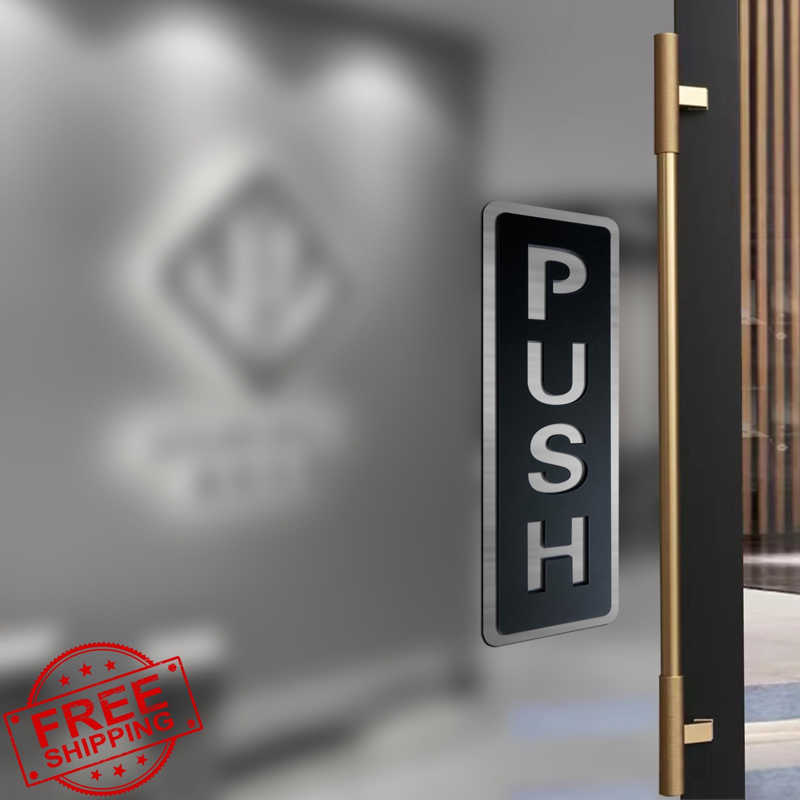 LEMBANG Push Pull Door Sign, Vertical,Double Layer Acrylic,Three-Dimensional,…
