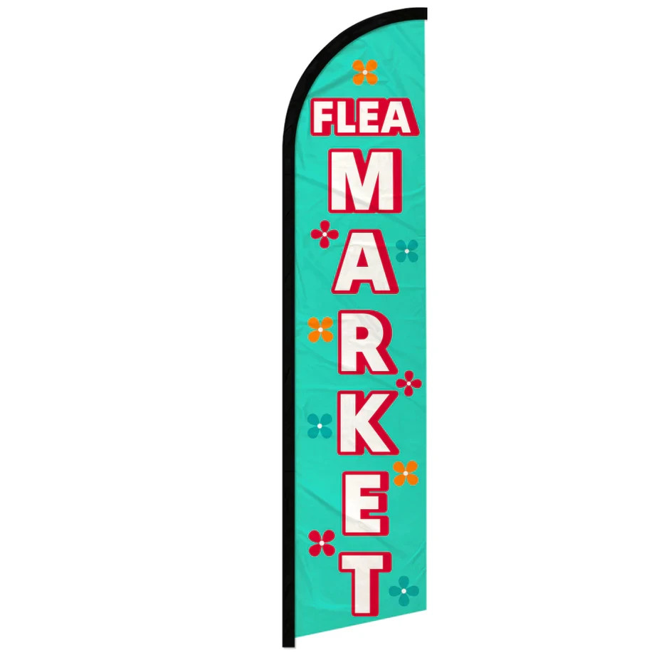 Flea Market (Flowers) Windless Advertising Swooper Flag Flea Market