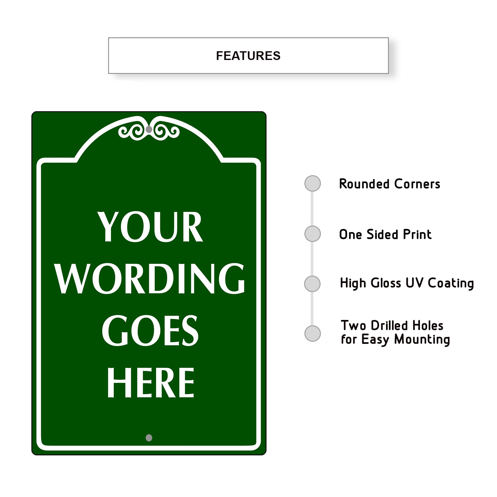 Custom Sign Your Wording Goes Sign Personalized Text Notice Aluminum Metal Sign