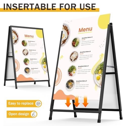 Heavy Duty 24×36 Inch A-Frame Sign Holder, Double-Sided Outdoor Sandwich Board