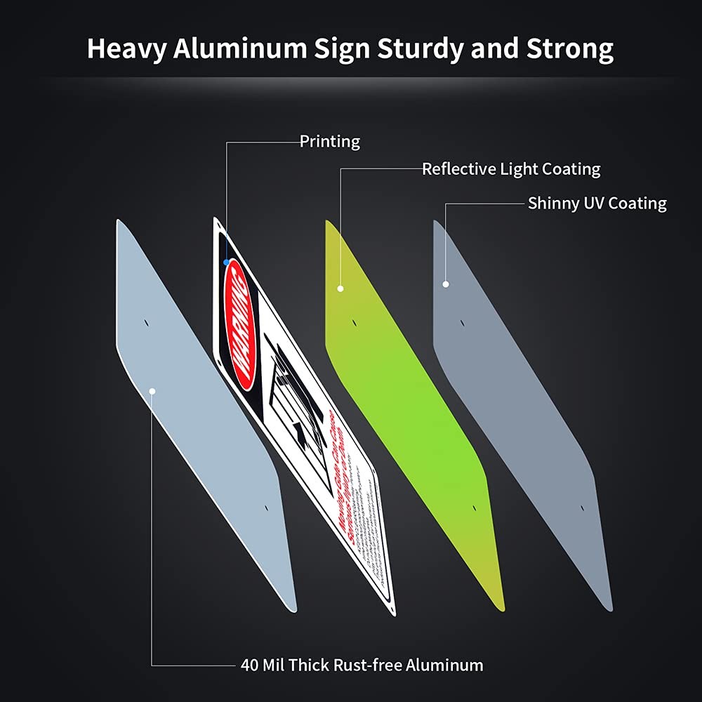 2-Pack Moving Gate Sign – Can Cause Serious Injury or Death, Aluminum Reflective