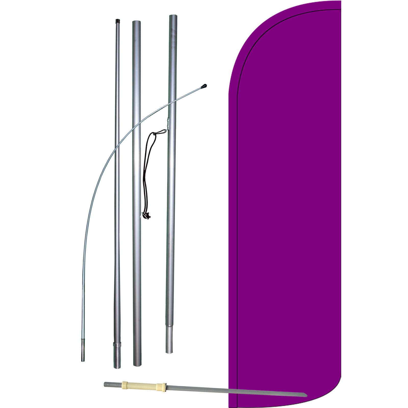Solid Purple Swooper Flag Kit