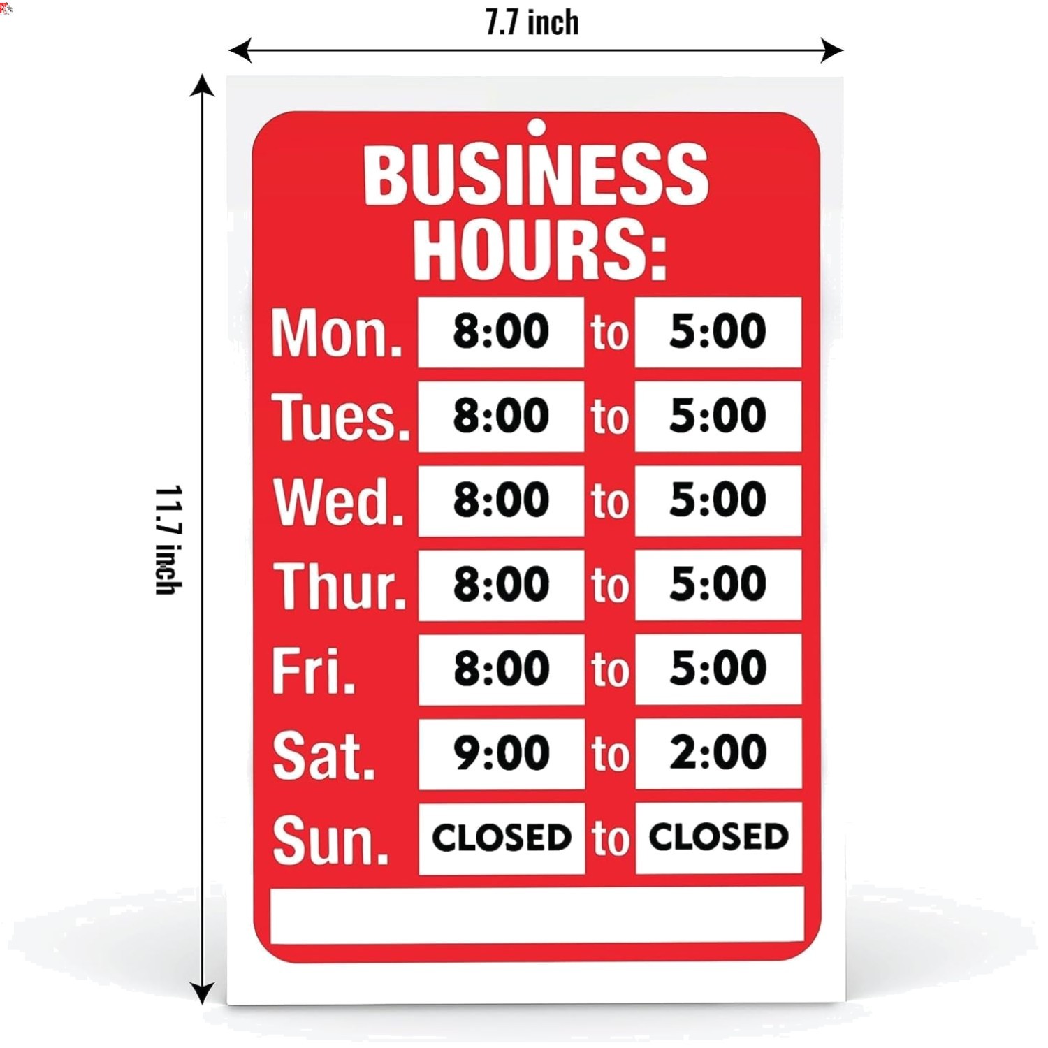 Open Signs, Business Hours Sign Kit for Glass Door or Window – Bright Red and…
