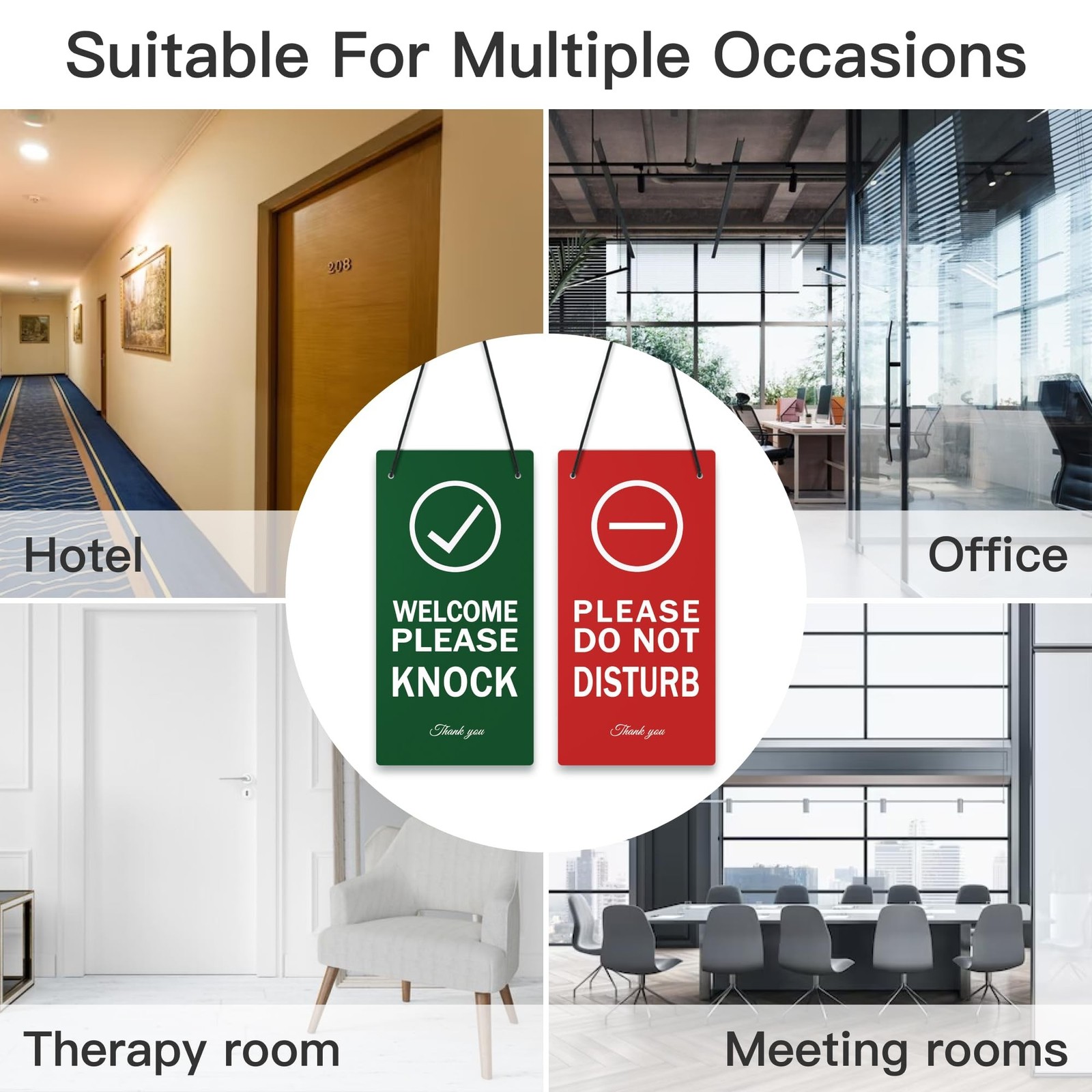 Putuo Decor Please Do Not Disturb Door Hanger Sign, Welcome Please Knock Sign…