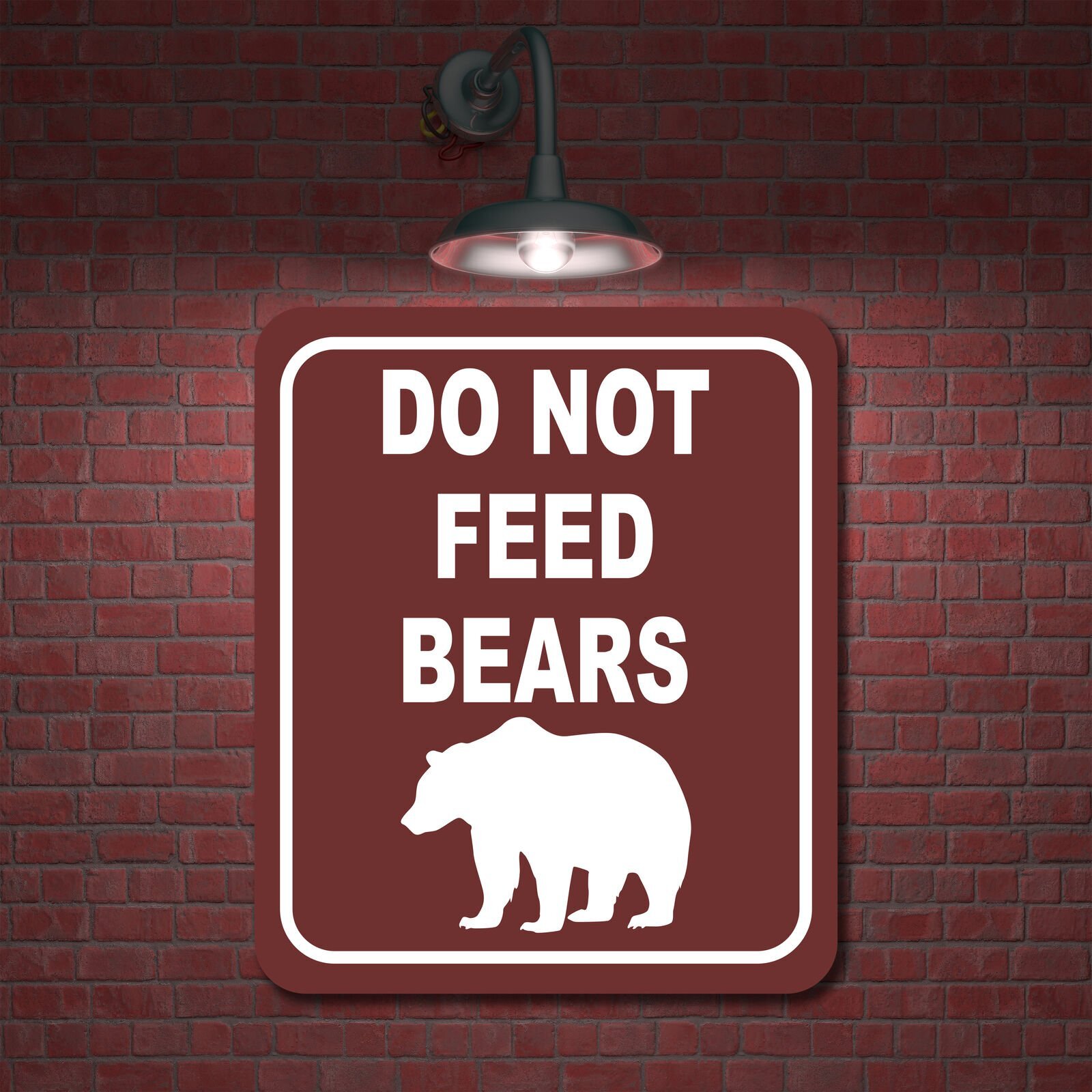 DO NOT FEED BEARS DANGER PARK CAMPING Aluminum Composite Sign