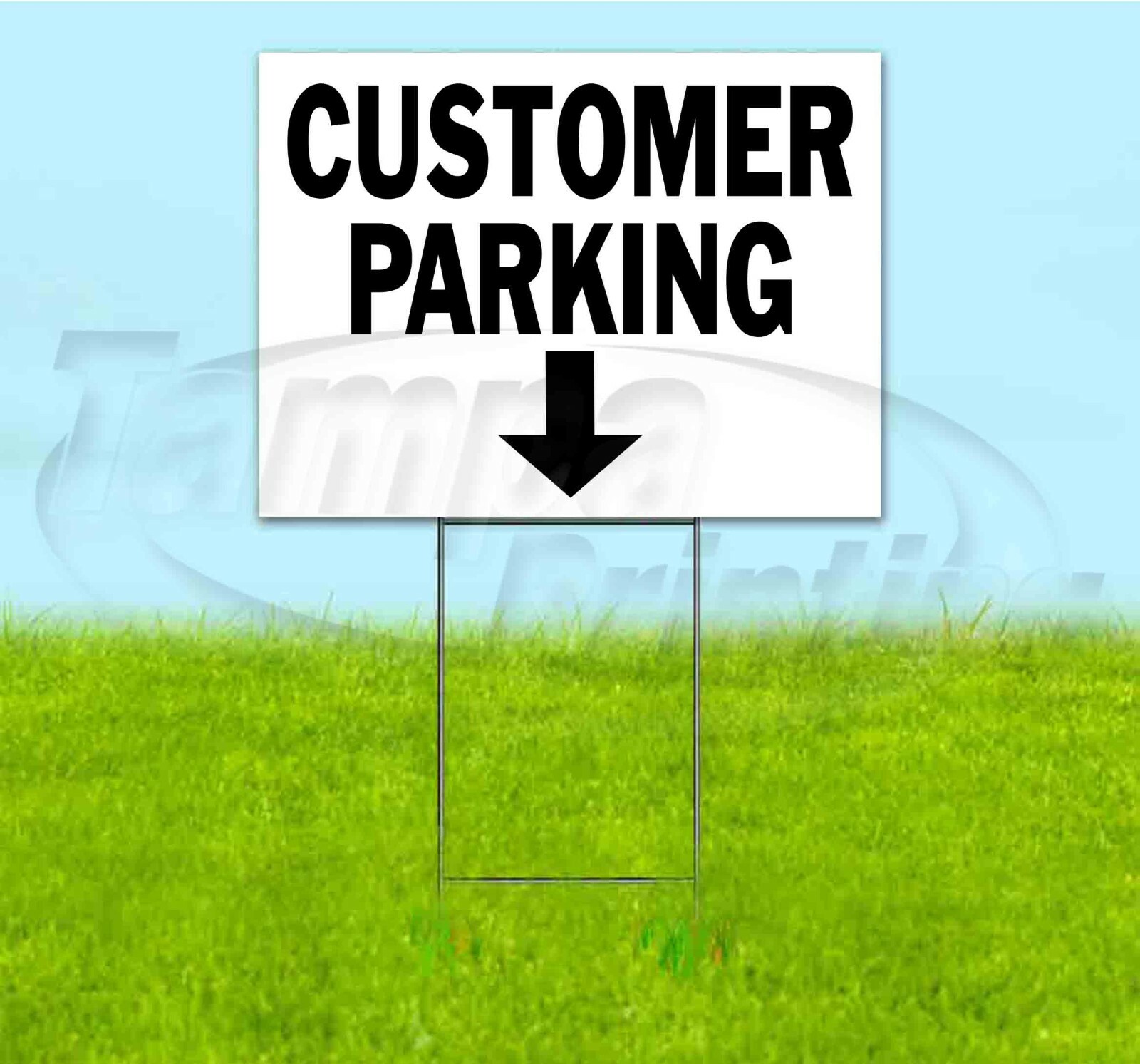 CUSTOMER PARKING ARROW 18×24 Yard Sign WITH STAKE Corrugated Bandit DIRECTIONAL
