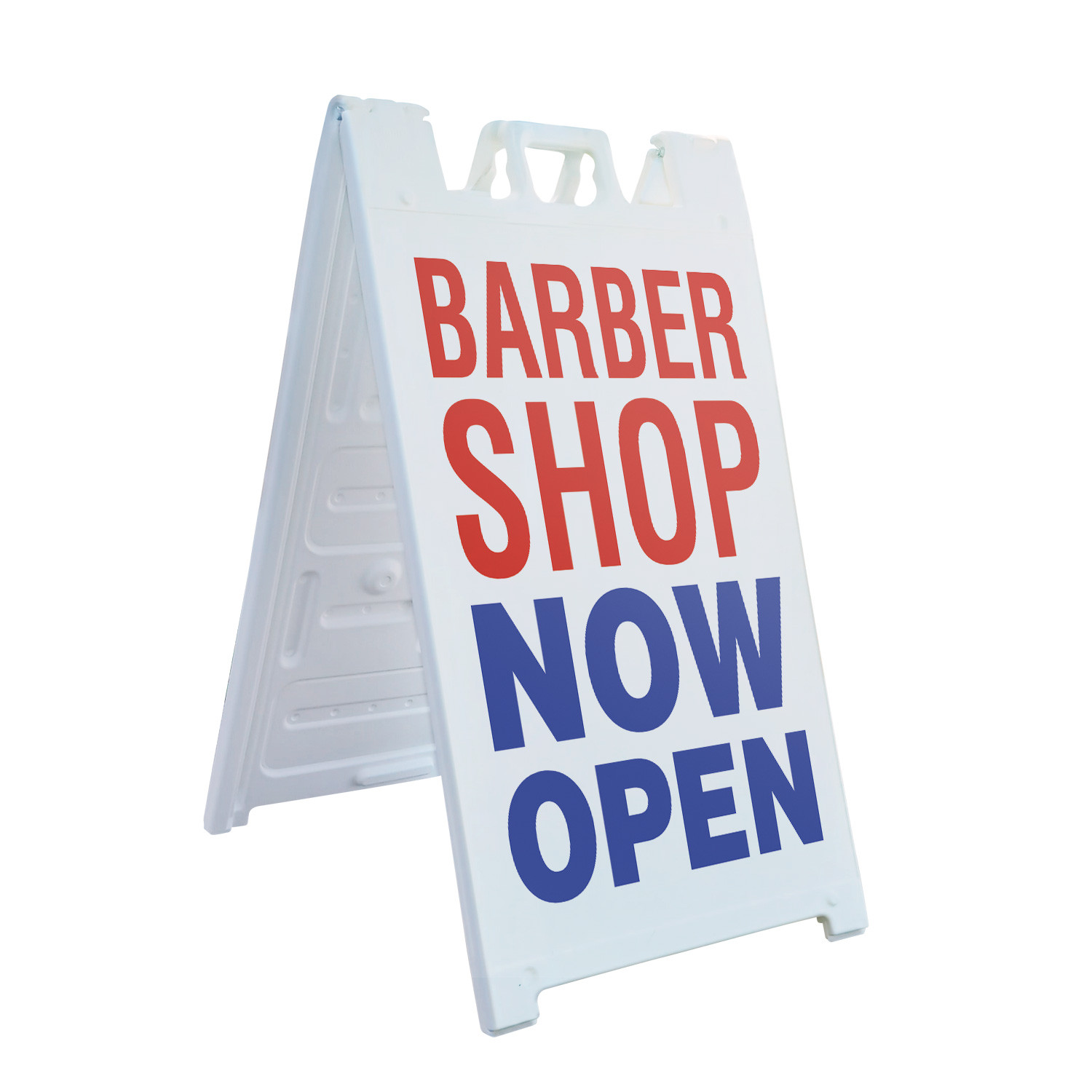 Barber Shop Now Open Heavy Duty A-Frame Sidewalk Sign Salon Grand Opening Walk