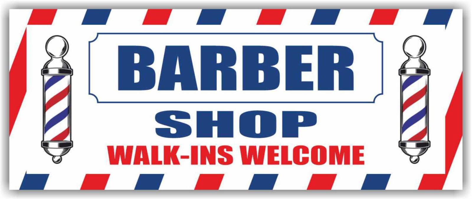 BARBER SHOP WALK-INS WELCOME Advertising Banner Vinyl Mesh Sign hair haircut spa