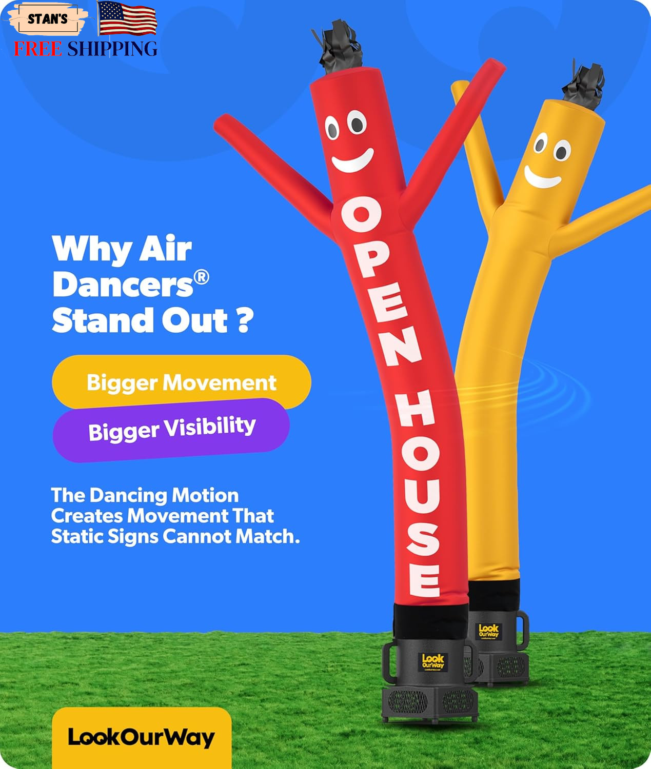 7ft Wacky Waving Inflatable Tube Guy Red Sky Dancer for Advertising NEW USA