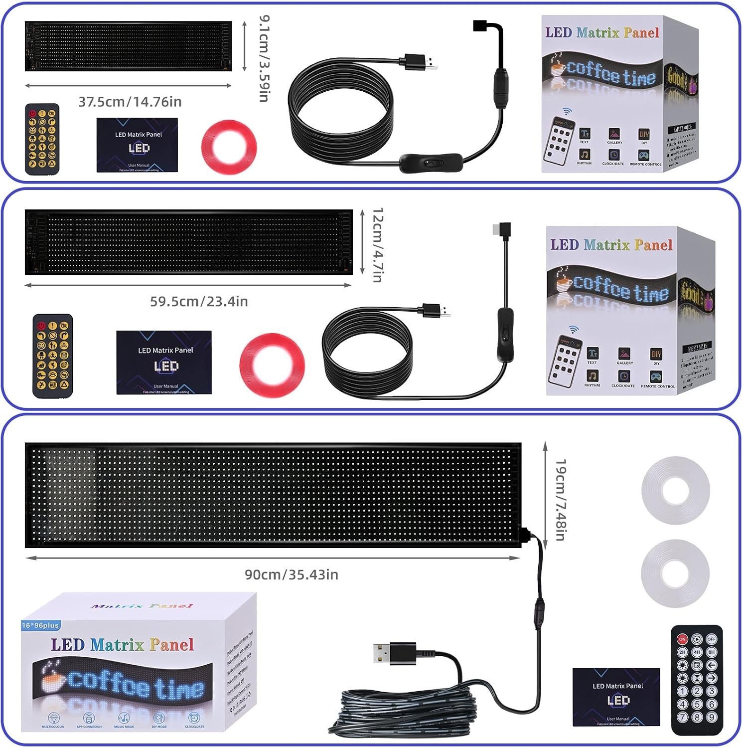 Smart App Controlled LED Sign – 36.2&Prime;x7.6&Prime; Vibrant Banner for Business Displays