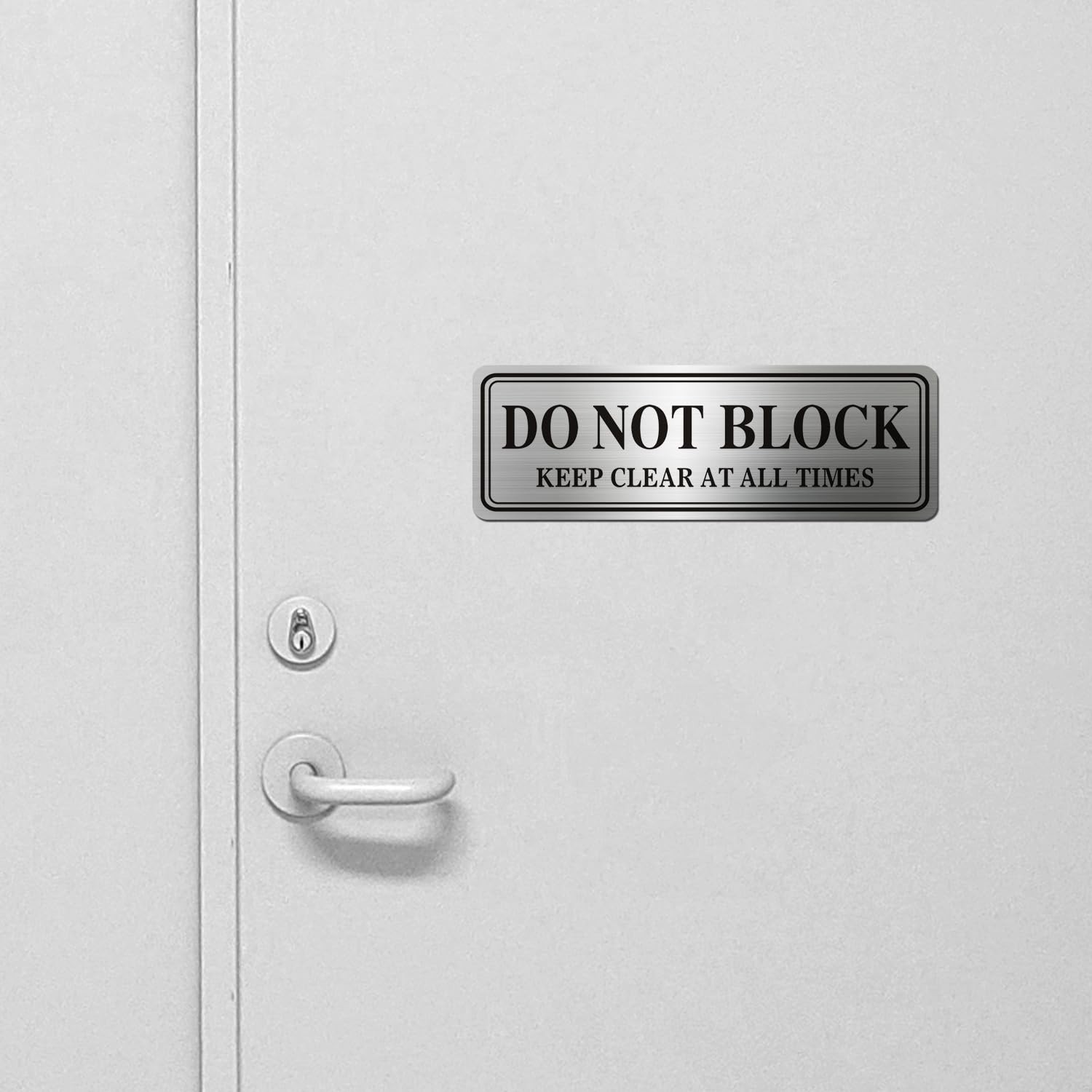 Metal Stainless Steel Do Not Block Sign Keep Clear Self Adhesive 9×3 Inch