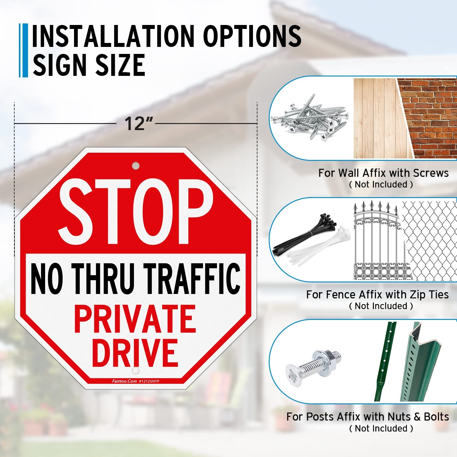 Private Drive Sign – 12×12 Inch Reflective Aluminum Sign, Weather/Fade Resist…