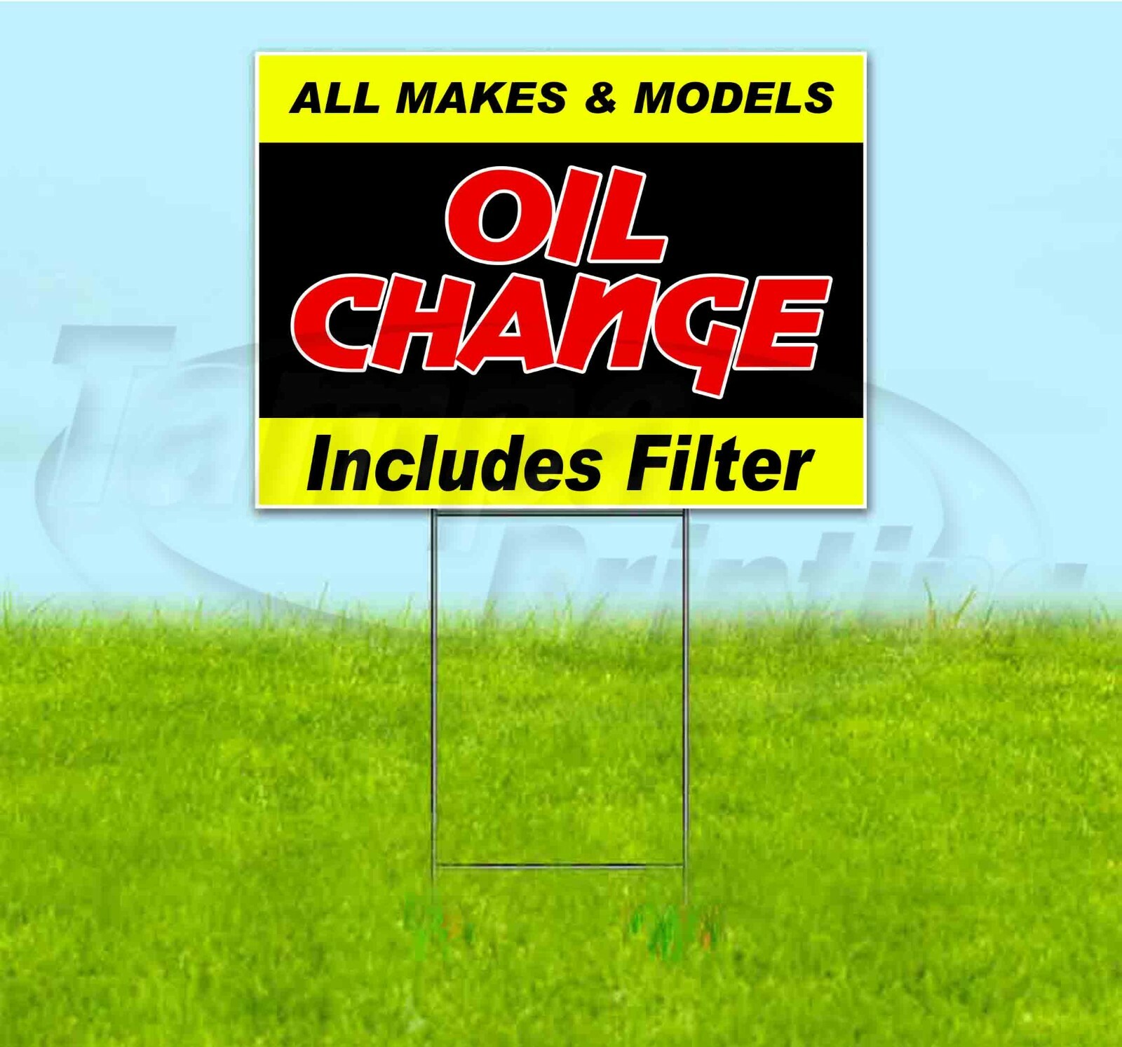 OIL CHANGE 18×24 Yard Sign WITH STAKE Corrugated Bandit USA BUSINESS SERVICE
