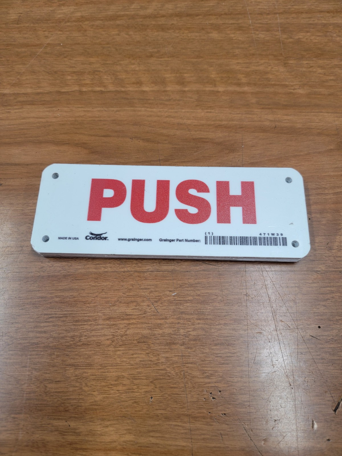 Condor 471W39 Safety Sign, 2-1/2&Prime; H, 7 In W, Horizontal Rec, English, RA. 2pk