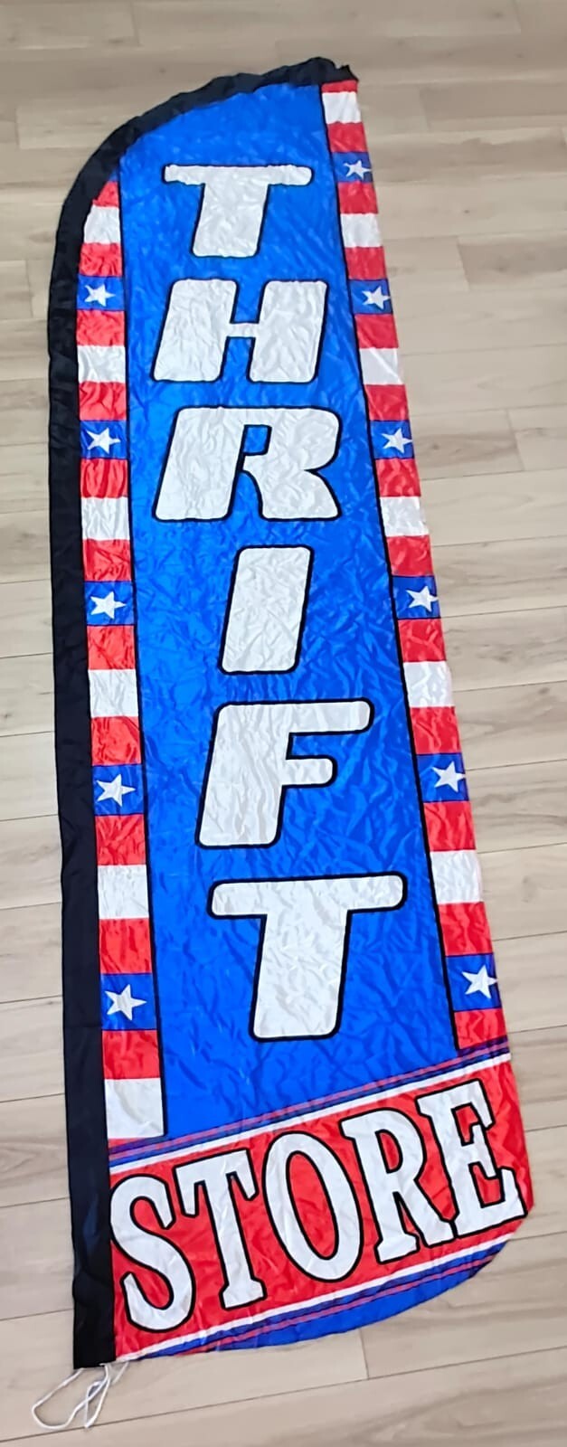 4 Less Co THRIFT STORE – Windless Swooper Flag Feather Banner Sign 3×11.5 ft