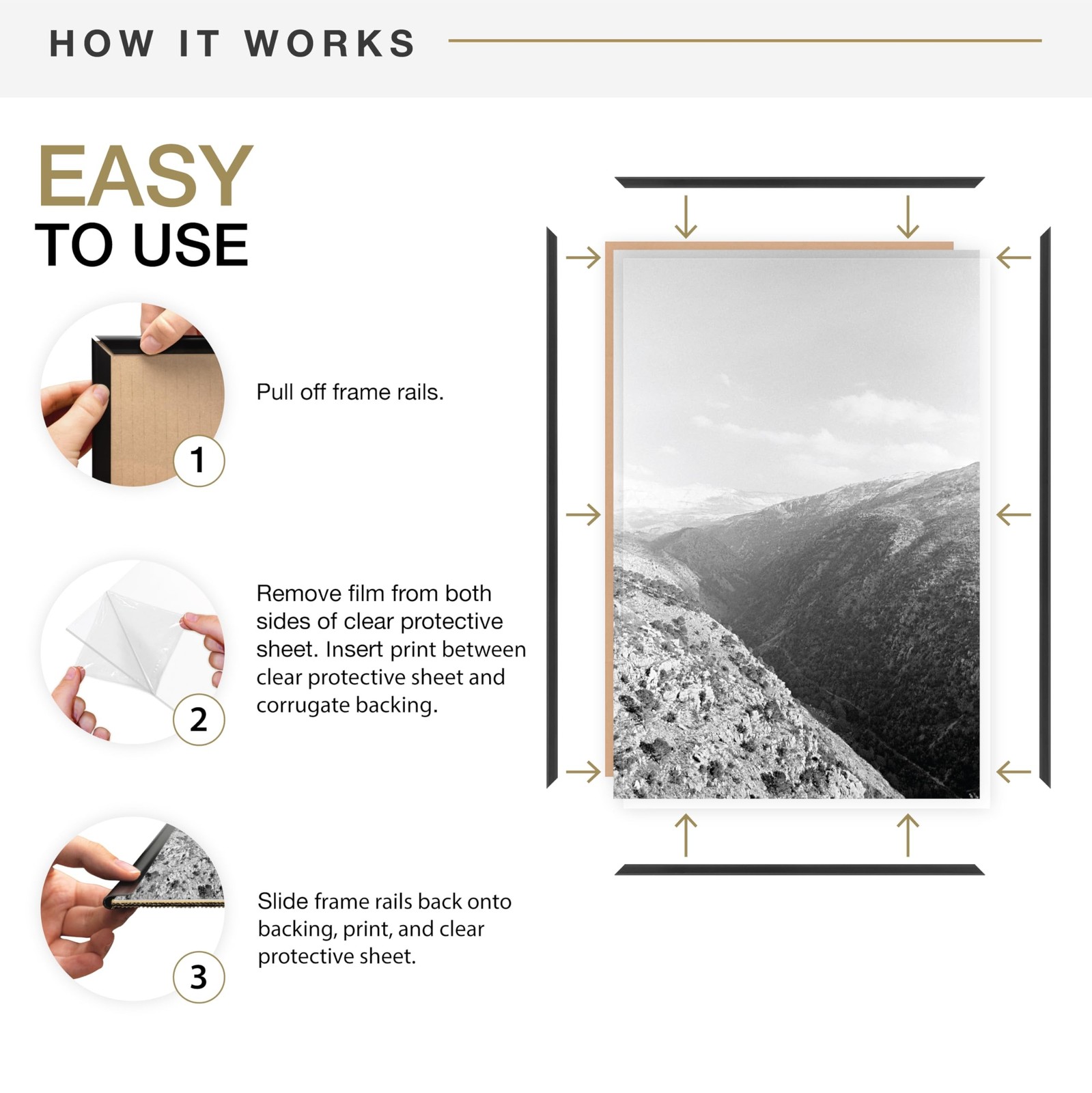 MCS Original Poster Frame 16×20 Black Lightweight Vertical & Horizontal Wall …