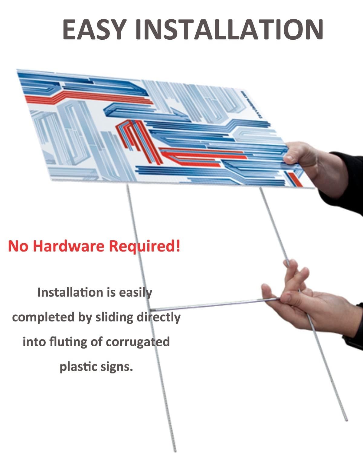 20 Pack Metal Yard Sign Stakes 18&Prime; H Frame Wire Holders for Corrugated Plastic S