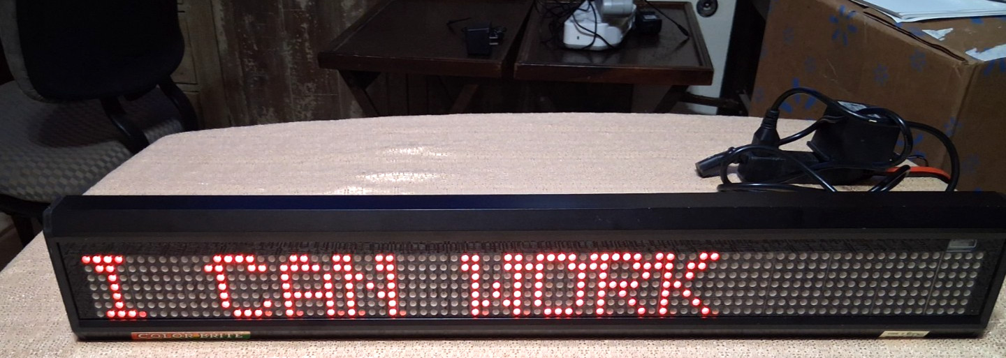 Good Used COLOR-BRITE SW-214CR Lighted Multi-color Scrolling Sign 26&Prime; x 4&Prime;