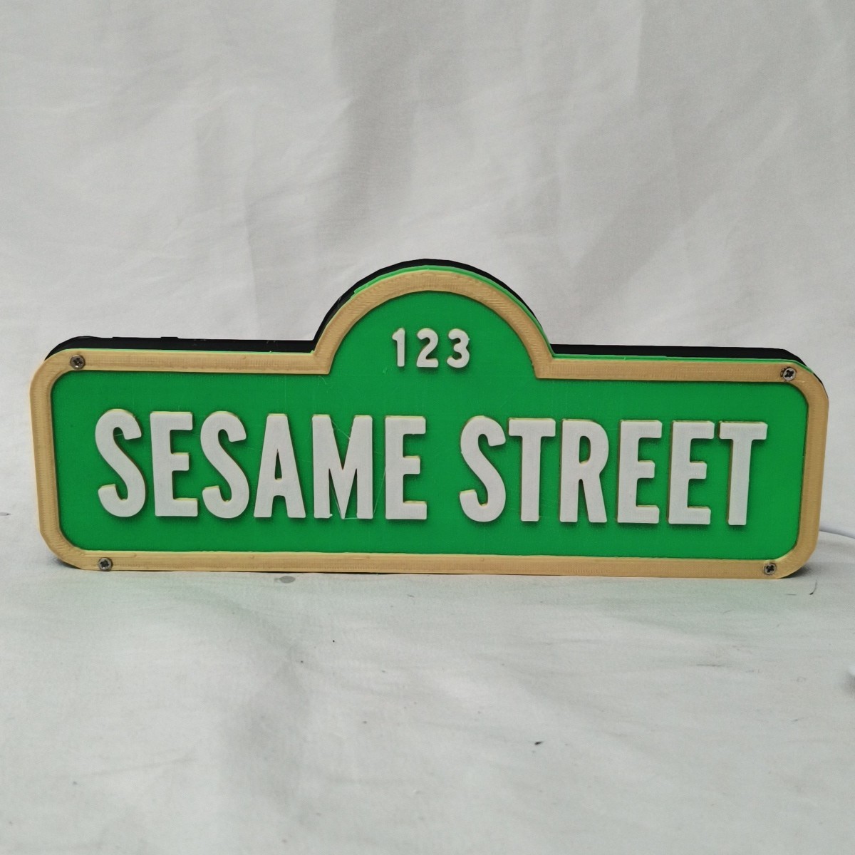3D Printed Sesame Street RGB LED Lighted Box Sign With Remote Control