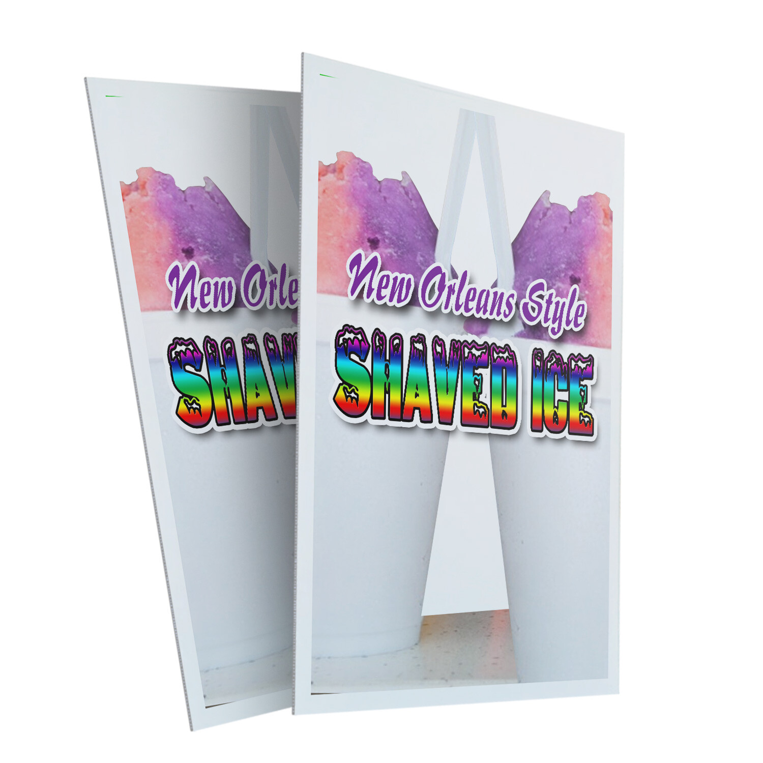 A-frame Sidewalk New Orleans Style Shaved Ice 24&Prime; x 36&Prime; Double Sided A-Frame Sid